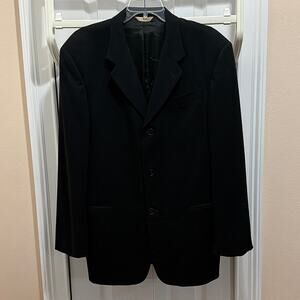 Donna Karan Signature men’s black wool 3 button suit jacket blazer 40 Reg. Italy